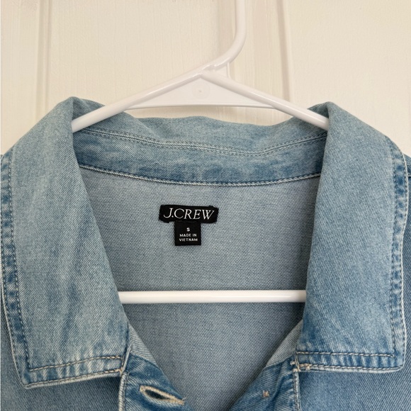 J.Crew denim popover dress in a light chambray - Picture 3 of 4